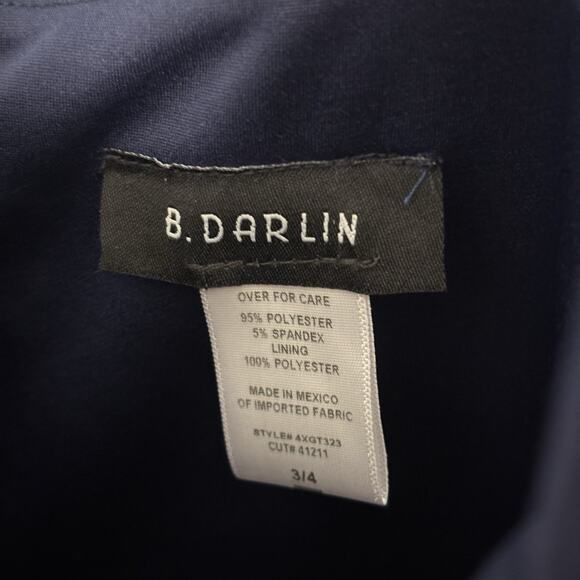 NWT B Darlin Juniors Ruffled Off-the-Shoulder Dress Navy 3 4 New Prom Homecoming - Picture 6 of 10